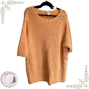 J Jill 100% Cotton Open Knit Tunic Sweater
